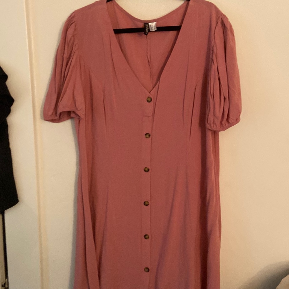 Pink summer button down dress!